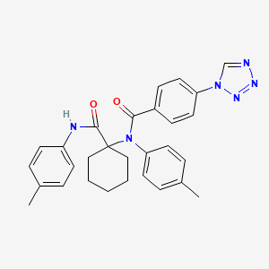 molecular formula C29H30N6O2 B3557312 N-(4-METHYLPHENYL)-N-{1-[(4-METHYLPHENYL)CARBAMOYL]CYCLOHEXYL}-4-(1H-1,2,3,4-TETRAZOL-1-YL)BENZAMIDE 