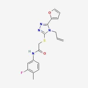 molecular formula C18H17FN4O2S B3557388 N-(3-fluoro-4-methylphenyl)-2-{[5-(furan-2-yl)-4-(prop-2-en-1-yl)-4H-1,2,4-triazol-3-yl]sulfanyl}acetamide CAS No. 442672-43-7