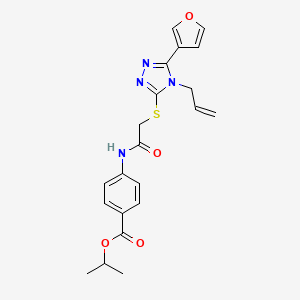 molecular formula C21H22N4O4S B3557426 PROPAN-2-YL 4-(2-{[5-(FURAN-3-YL)-4-(PROP-2-EN-1-YL)-4H-1,2,4-TRIAZOL-3-YL]SULFANYL}ACETAMIDO)BENZOATE 