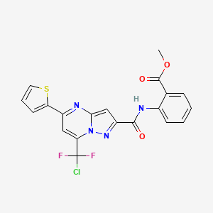 molecular formula C20H13ClF2N4O3S B3557536 METHYL 2-[7-(CHLORODIFLUOROMETHYL)-5-(THIOPHEN-2-YL)PYRAZOLO[1,5-A]PYRIMIDINE-2-AMIDO]BENZOATE 