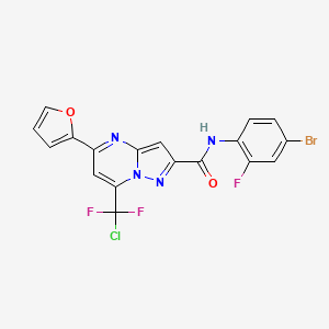 molecular formula C18H9BrClF3N4O2 B3557571 N-(4-BROMO-2-FLUOROPHENYL)-7-(CHLORODIFLUOROMETHYL)-5-(FURAN-2-YL)PYRAZOLO[1,5-A]PYRIMIDINE-2-CARBOXAMIDE 