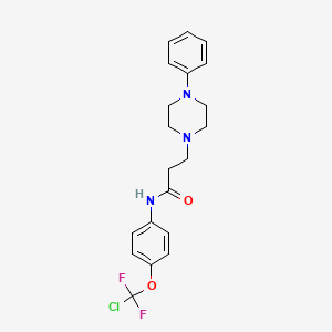 molecular formula C20H22ClF2N3O2 B3557575 N-[4-(CHLORODIFLUOROMETHOXY)PHENYL]-3-(4-PHENYLPIPERAZIN-1-YL)PROPANAMIDE 