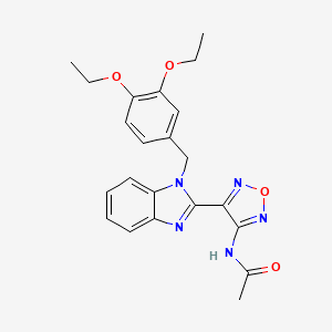 molecular formula C22H23N5O4 B3557591 N-(4-{1-[(3,4-DIETHOXYPHENYL)METHYL]-1H-1,3-BENZODIAZOL-2-YL}-1,2,5-OXADIAZOL-3-YL)ACETAMIDE 