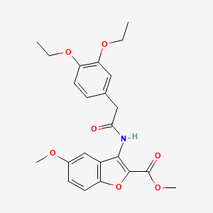 molecular formula C23H25NO7 B3557637 METHYL 3-[2-(3,4-DIETHOXYPHENYL)ACETAMIDO]-5-METHOXY-1-BENZOFURAN-2-CARBOXYLATE 