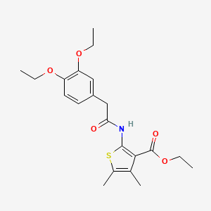 molecular formula C21H27NO5S B3557730 ETHYL 2-[2-(3,4-DIETHOXYPHENYL)ACETAMIDO]-4,5-DIMETHYLTHIOPHENE-3-CARBOXYLATE 