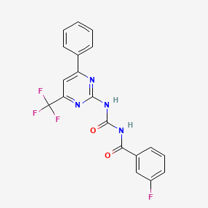 molecular formula C19H12F4N4O2 B3557777 N-(3-FLUOROBENZOYL)-N'-[4-PHENYL-6-(TRIFLUOROMETHYL)-2-PYRIMIDINYL]UREA 