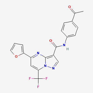 molecular formula C20H13F3N4O3 B3557809 N-(4-acetylphenyl)-5-(furan-2-yl)-7-(trifluoromethyl)pyrazolo[1,5-a]pyrimidine-3-carboxamide 