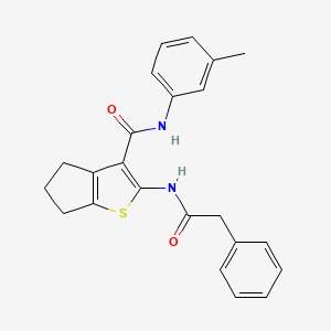 molecular formula C23H22N2O2S B3557854 N-(3-Methylphenyl)-2-(2-phenylacetamido)-4H,5H,6H-cyclopenta[B]thiophene-3-carboxamide 