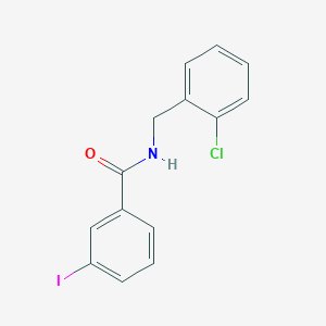 molecular formula C14H11ClINO B3557890 N-[(2-chlorophenyl)methyl]-3-iodobenzamide 