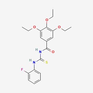 molecular formula C20H23FN2O4S B3557948 3,4,5-triethoxy-N-[(2-fluorophenyl)carbamothioyl]benzamide 