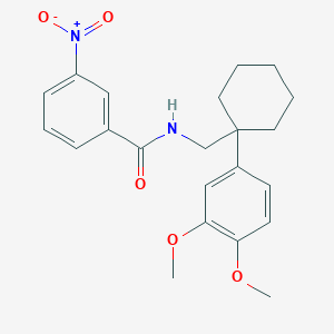 molecular formula C22H26N2O5 B3557982 N-[[1-(3,4-dimethoxyphenyl)cyclohexyl]methyl]-3-nitrobenzamide CAS No. 5237-85-4