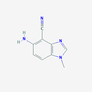 molecular formula C9H8N4 B035580 5-Amino-1-methylbenzimidazole-4-carbonitrile CAS No. 103884-26-0