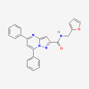 molecular formula C24H18N4O2 B3558072 N~2~-(2-FURYLMETHYL)-5,7-DIPHENYLPYRAZOLO[1,5-A]PYRIMIDINE-2-CARBOXAMIDE 
