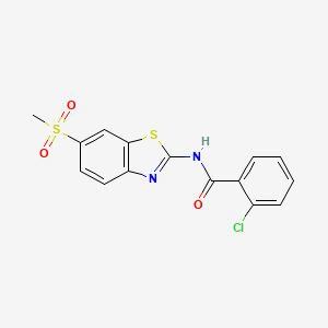B3558093 2-chloro-N-[6-(methylsulfonyl)-1,3-benzothiazol-2-yl]benzamide CAS No. 5655-31-2