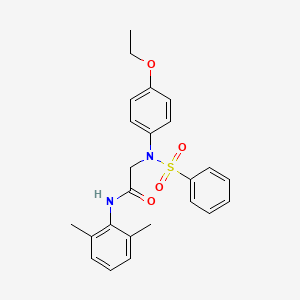 molecular formula C24H26N2O4S B3558099 2-[N-(benzenesulfonyl)-4-ethoxyanilino]-N-(2,6-dimethylphenyl)acetamide 