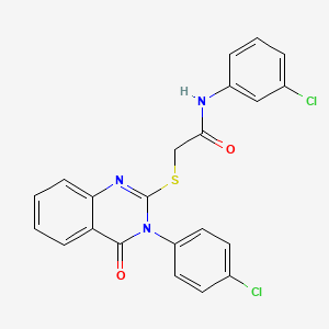 molecular formula C22H15Cl2N3O2S B3558173 N-(3-chlorophenyl)-2-{[3-(4-chlorophenyl)-4-oxo-3,4-dihydroquinazolin-2-yl]sulfanyl}acetamide CAS No. 380477-54-3