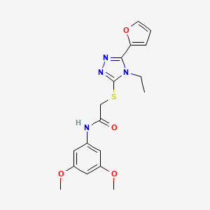 molecular formula C18H20N4O4S B3558186 N-(3,5-dimethoxyphenyl)-2-{[4-ethyl-5-(furan-2-yl)-4H-1,2,4-triazol-3-yl]sulfanyl}acetamide CAS No. 557069-70-2