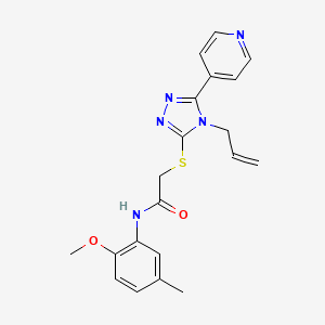 molecular formula C20H21N5O2S B3558191 N-(2-methoxy-5-methylphenyl)-2-{[4-(prop-2-en-1-yl)-5-(pyridin-4-yl)-4H-1,2,4-triazol-3-yl]sulfanyl}acetamide 