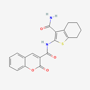 molecular formula C19H16N2O4S B3558198 N-(3-carbamoyl-4,5,6,7-tetrahydro-1-benzothiophen-2-yl)-2-oxo-2H-chromene-3-carboxamide 