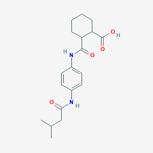 2-({4-[(3-Methylbutanoyl)amino]anilino}carbonyl)-cyclohexanecarboxylic acid