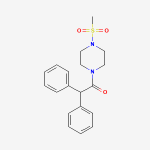 molecular formula C19H22N2O3S B3560355 1-[4-(METHYLSULFONYL)PIPERAZINO]-2,2-DIPHENYL-1-ETHANONE 