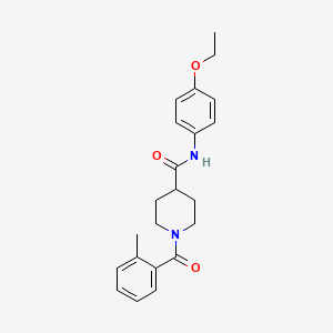 molecular formula C22H26N2O3 B3560538 N-(4-ethoxyphenyl)-1-(2-methylbenzoyl)piperidine-4-carboxamide 