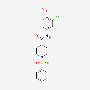 molecular formula C19H21ClN2O4S B3560554 N-(3-chloro-4-methoxyphenyl)-1-(phenylsulfonyl)-4-piperidinecarboxamide 
