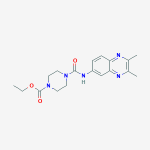 molecular formula C18H23N5O3 B3560590 ethyl 4-{[(2,3-dimethyl-6-quinoxalinyl)amino]carbonyl}-1-piperazinecarboxylate 