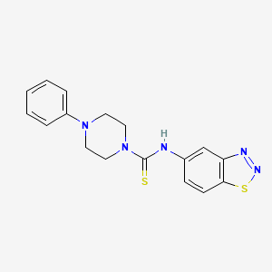 molecular formula C17H17N5S2 B3560603 N-1,2,3-benzothiadiazol-5-yl-4-phenyl-1-piperazinecarbothioamide 