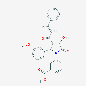 molecular formula C27H21NO6 B356222 3-[3-cinnamoyl-4-hydroxy-2-(3-methoxyphenyl)-5-oxo-2,5-dihydro-1H-pyrrol-1-yl]benzoic acid CAS No. 332125-72-1
