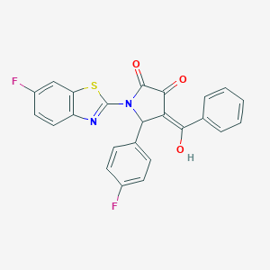 B356235 (4E)-1-(6-fluoro-1,3-benzothiazol-2-yl)-5-(4-fluorophenyl)-4-[hydroxy(phenyl)methylidene]pyrrolidine-2,3-dione CAS No. 514189-85-6