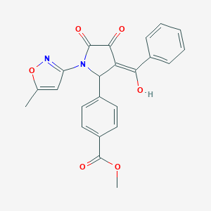 molecular formula C23H18N2O6 B356243 methyl 4-[(3E)-3-[hydroxy(phenyl)methylidene]-1-(5-methyl-1,2-oxazol-3-yl)-4,5-dioxopyrrolidin-2-yl]benzoate CAS No. 618873-62-4