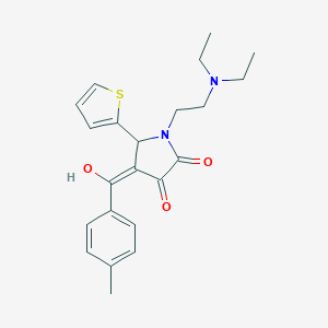 molecular formula C22H26N2O3S B356256 1-[2-(diethylamino)ethyl]-3-hydroxy-4-(4-methylbenzoyl)-5-(2-thienyl)-1,5-dihydro-2H-pyrrol-2-one CAS No. 615275-78-0