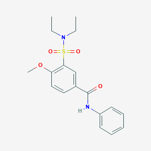 molecular formula C18H22N2O4S B3562660 3-(diethylsulfamoyl)-4-methoxy-N-phenylbenzamide 