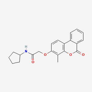 molecular formula C21H21NO4 B3562704 N-cyclopentyl-2-({4-methyl-6-oxo-6H-benzo[c]chromen-3-yl}oxy)acetamide 