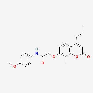 molecular formula C22H23NO5 B3562714 N-(4-methoxyphenyl)-2-[(8-methyl-2-oxo-4-propyl-2H-chromen-7-yl)oxy]acetamide 
