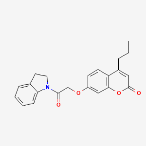 molecular formula C22H21NO4 B3562772 7-[2-(2,3-Dihydro-indol-1-yl)-2-oxo-ethoxy]-4-propyl-chromen-2-one 