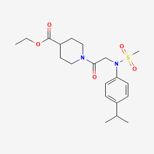 molecular formula C20H30N2O5S B3562783 ethyl 1-[N-(4-isopropylphenyl)-N-(methylsulfonyl)glycyl]-4-piperidinecarboxylate 