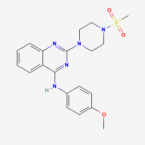 molecular formula C20H23N5O3S B3562832 N-(4-methoxyphenyl)-2-[4-(methylsulfonyl)-1-piperazinyl]-4-quinazolinamine 