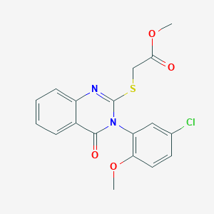 molecular formula C18H15ClN2O4S B3562950 Methyl {[3-(5-chloro-2-methoxyphenyl)-4-oxo-3,4-dihydroquinazolin-2-yl]sulfanyl}acetate 