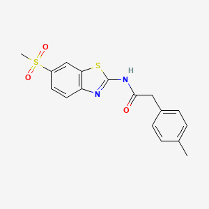 molecular formula C17H16N2O3S2 B3562964 N-(6-METHANESULFONYL-1,3-BENZOTHIAZOL-2-YL)-2-(4-METHYLPHENYL)ACETAMIDE 