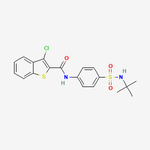 molecular formula C19H19ClN2O3S2 B3562984 N-[4-(tert-butylsulfamoyl)phenyl]-3-chloro-1-benzothiophene-2-carboxamide 