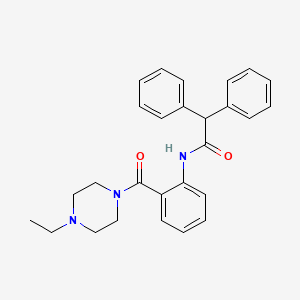 molecular formula C27H29N3O2 B3563052 N-{2-[(4-ethyl-1-piperazinyl)carbonyl]phenyl}-2,2-diphenylacetamide 