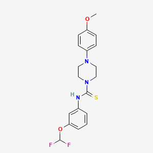 molecular formula C19H21F2N3O2S B3563061 N-[3-(difluoromethoxy)phenyl]-4-(4-methoxyphenyl)piperazine-1-carbothioamide 
