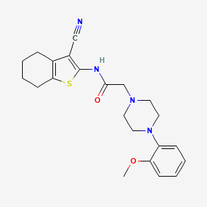molecular formula C22H26N4O2S B3563073 N-(3-cyano-4,5,6,7-tetrahydro-1-benzothien-2-yl)-2-[4-(2-methoxyphenyl)-1-piperazinyl]acetamide 