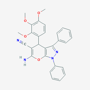 B356313 6-Amino-1,3-diphenyl-4-(2,3,4-trimethoxyphenyl)-1,4-dihydropyrano[2,3-c]pyrazole-5-carbonitrile CAS No. 767299-89-8