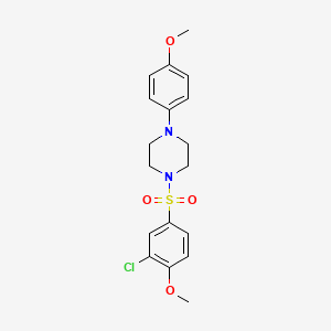molecular formula C18H21ClN2O4S B3563236 PIPERAZINE, 1-[(3-CHLORO-4-METHOXYPHENYL)SULFONYL]-4-(4-METHOXYPHENYL)- 