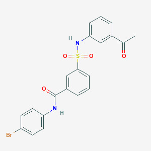 molecular formula C21H17BrN2O4S B3563336 3-{[(3-acetylphenyl)amino]sulfonyl}-N-(4-bromophenyl)benzamide 