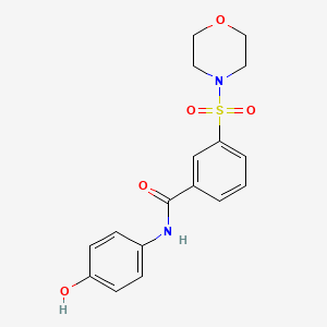 molecular formula C17H18N2O5S B3563356 N-(4-hydroxyphenyl)-3-morpholin-4-ylsulfonylbenzamide 