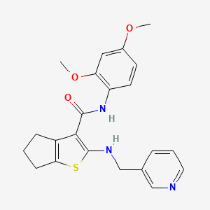 molecular formula C22H23N3O3S B3563483 N-(2,4-dimethoxyphenyl)-2-(pyridin-3-ylmethylamino)-5,6-dihydro-4H-cyclopenta[b]thiophene-3-carboxamide 